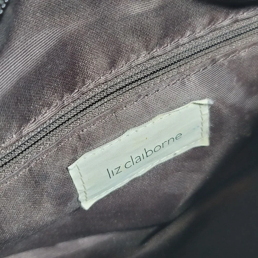 Liz Claiborne Vintage Beige & Brown Satchel Handbag